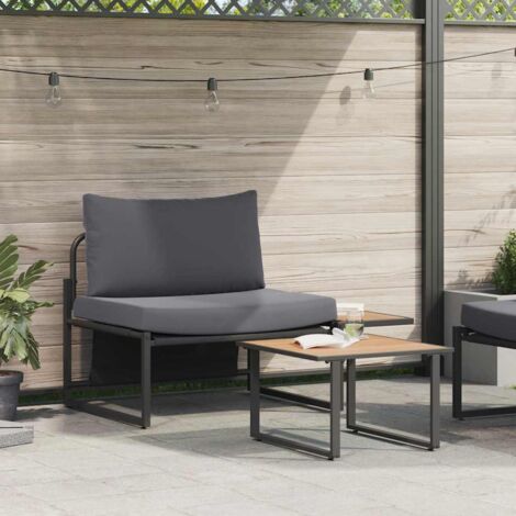 2-tlg. Garten-Sofagarnitur Sessel mit Anthrazit Kissen vidaXL124298