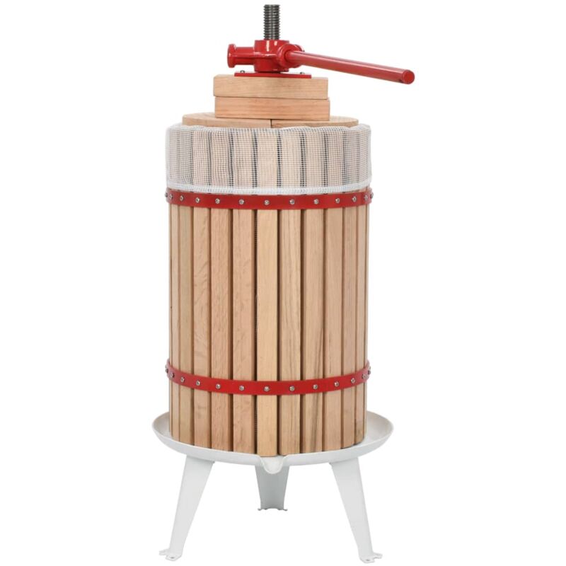 Obst- und Weinpresse mit Stoffbeutel 24 l Eichenholz - Vidaxl