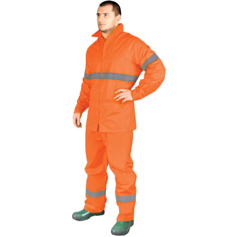 2 tlg. Regenanzug orange L