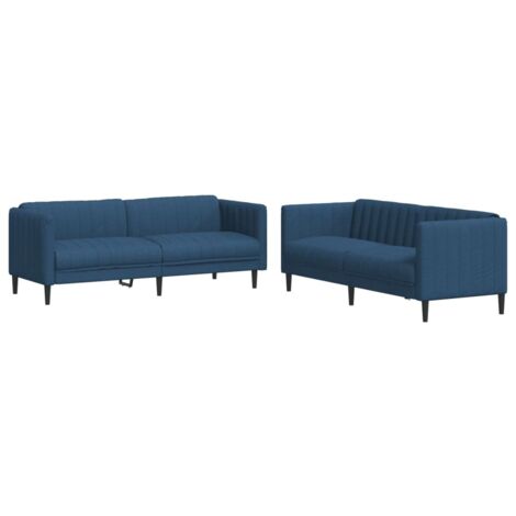2-tlg. Sofagarnitur Blau Stoff vidaXL