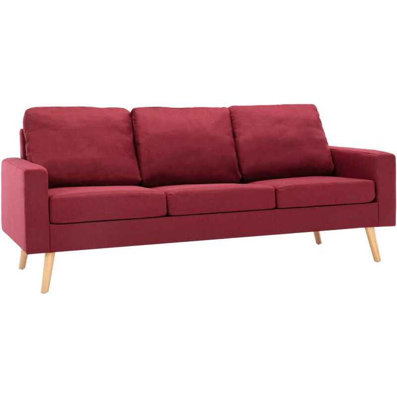 Sofa 3-Sitzer Weinrot - Rot - Vidaxl