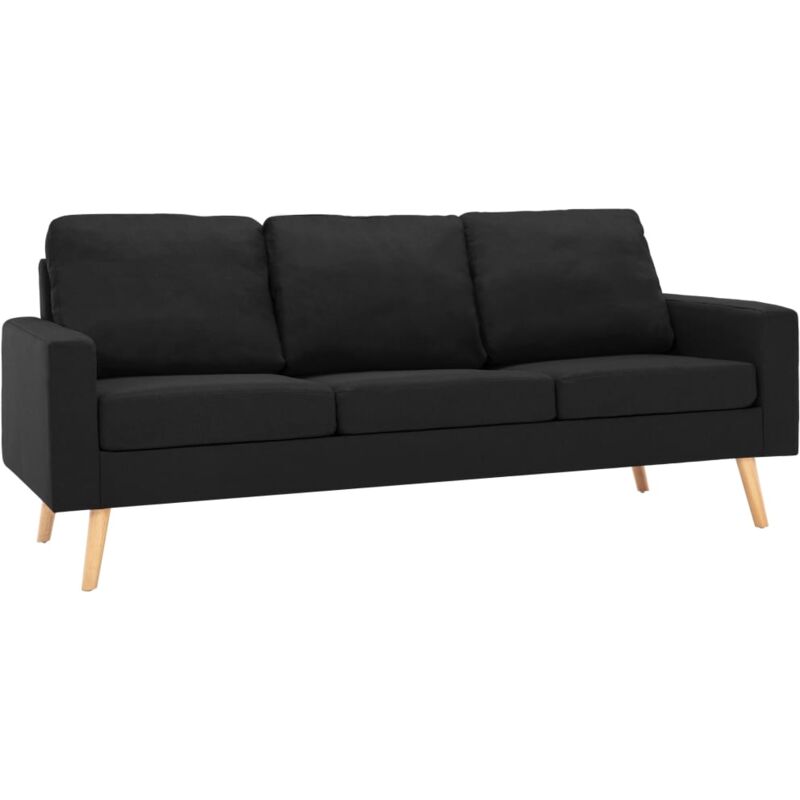 Vidaxl - Sofa 3-Sitzer Schwarz - Schwarz