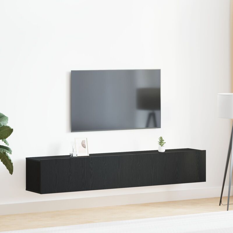 Vidaxl - 2-teiliges Tv-schrank-set Schwarzes Holzwerkstoff