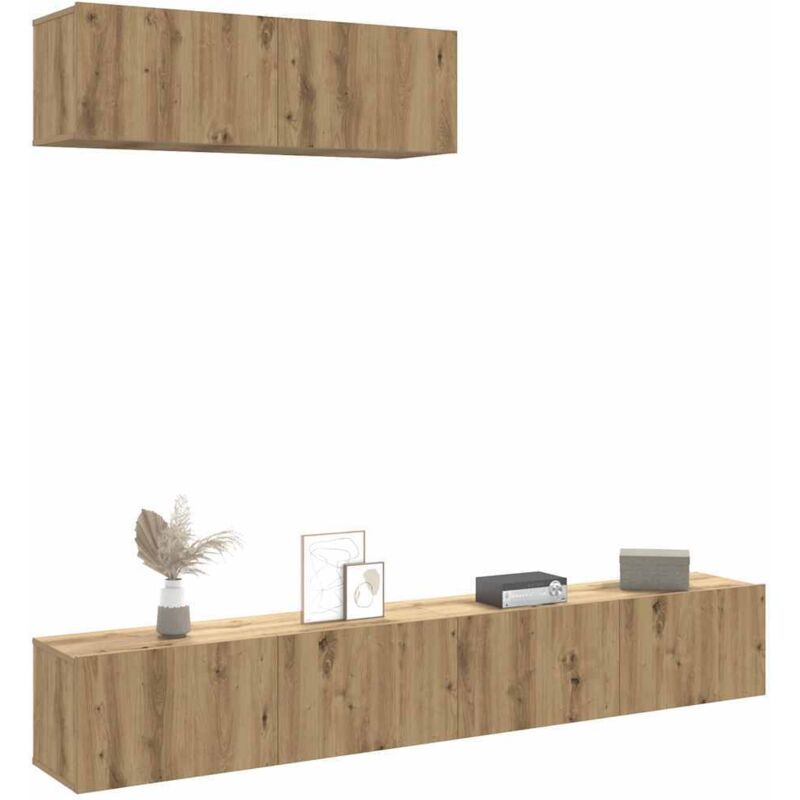 Vidaxl - Tv-wandschränke 3 Stk. Artisan-eiche 100x30x30 Cm Holzwerkstoff