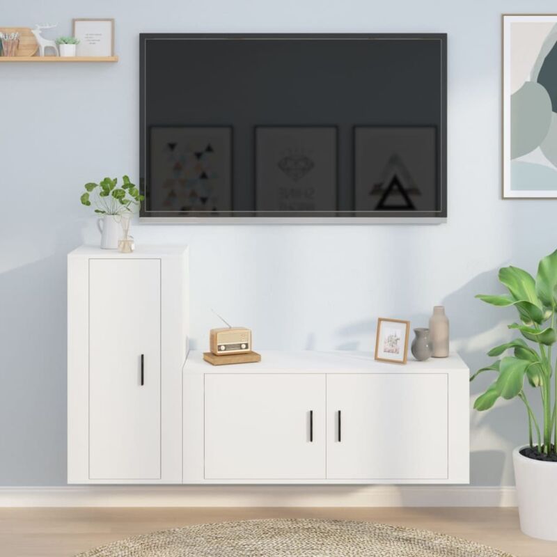 2-tlg. Tv-schrank-set Weiß Holzwerkstoff Vidaxl