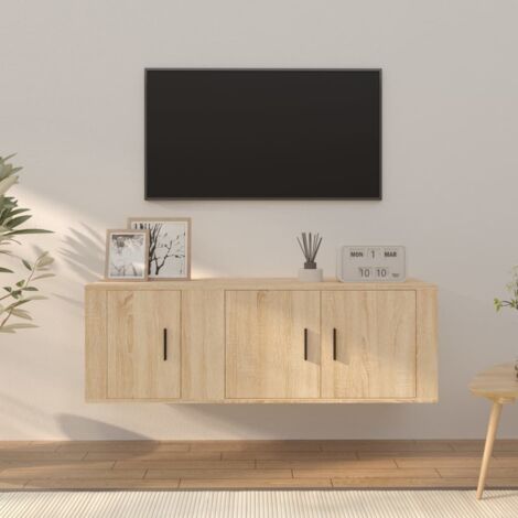 2-tlg. TV-Schrank-Set Sonoma-Eiche Holzwerkstoff vidaXL