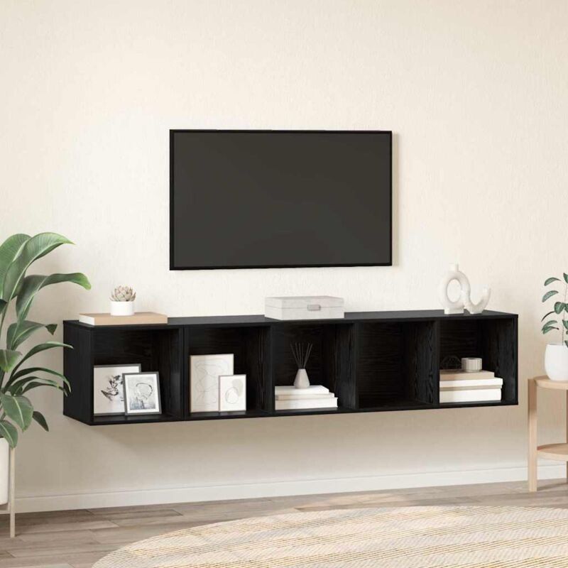 Vidaxl - Tv-schrank Set 2 Pcs Schwarze Eiche 37 X 37 X 142, 5 Cm