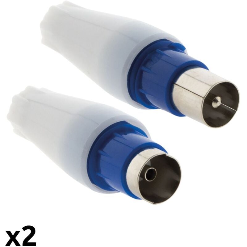 

2 tomas TV blindadas macho/hembra 9,52mm