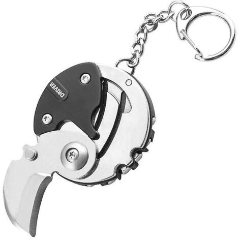 2 Tournevis Pliable Portable Multifonctionnel, Porte-cls En Forme De Pice De Monnaie, Mini Porte-cls De Poche Pliant  Avec Chane Suspendue Pour Le