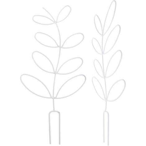 2 treillis en fer blanc pour plantes grimpantes d'intérieur et