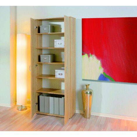 2-türiger Kleiderschrank mit Laminatböden in Eiche-Optik