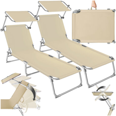 2 tumbonas con 4 posiciones - tumbona de jardín plegable, mueble para patio con respaldo ajustable, asiento de terraza impermeable