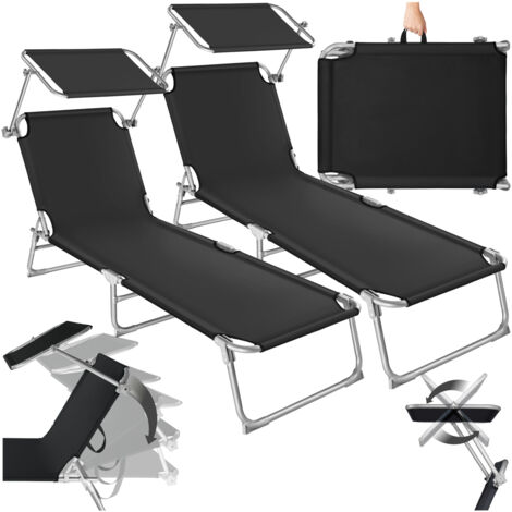 2 tumbonas con 4 posiciones - tumbona de jardín plegable, mueble para patio con respaldo ajustable, asiento de terraza impermeable
