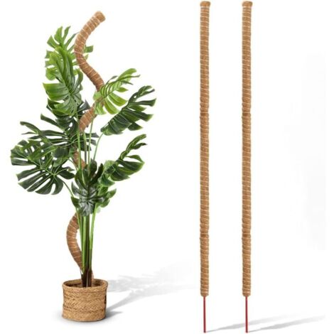 2 tuteurs en fibre de coco de 122 cm (48 pouces), pliables, pour guider la croissance des plantes vers le haut, idéaux pour le support des plantes en pot et les treillis.