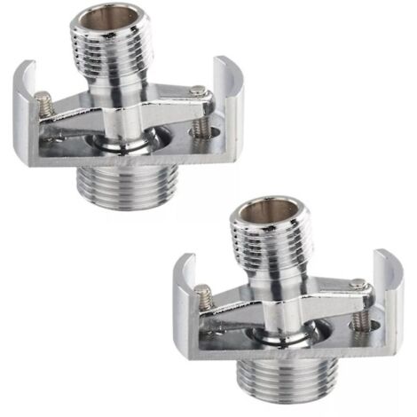 2 tuyaux d'arrivée de douche en cuivre à angle réglable avec pied incliné et incurvé, vis d'angle excentrée - AquaForge