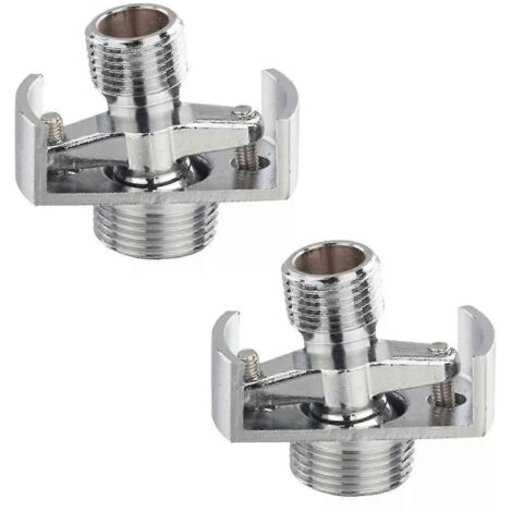 2 tuyaux d'arrivée de douche en cuivre à angle réglable avec pied incliné et incurvé, vis d'angle excentrée - AquaForge