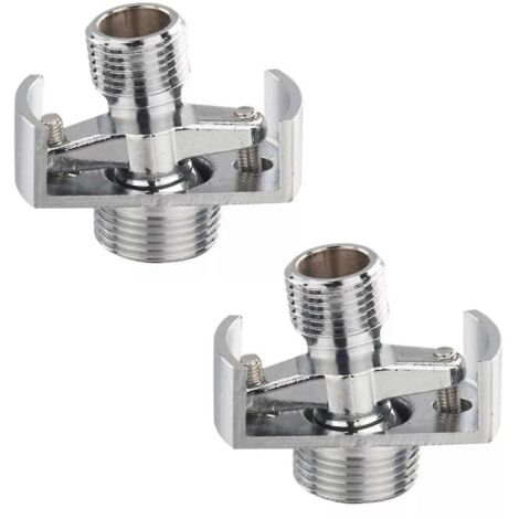 2 tuyaux d'arrivée de douche en cuivre à angle réglable avec pied incliné et incurvé, vis d'angle excentrée - AquaForge