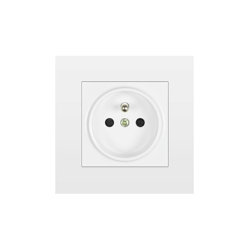 Soleil - 2 Type 86 French Socket 16A French Standard Fireproof Panel pc Wall Socket White 2