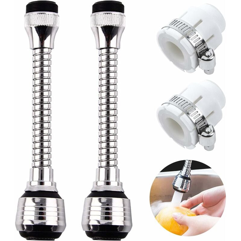 

2 uds., Aireador de grifo giratorio de 360 ​​grados, cabezal de grifo de cocina, 2 modos, rociador de filtro de cabezal de ducha ajustable para baño