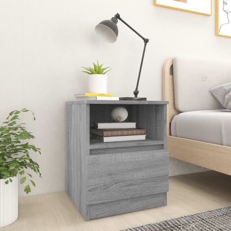 Mesita de noche flotante 2 uds vidaXL madera gris Sonoma 40x30x15cm,  Pequeño mobiliario, Los mejores precios