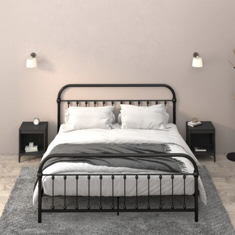 2 uds Mesitas de noche, Mesillas de Noche, Comoda, Mesas Auxiliar negro 40x35x50 cm BGT61836 MaisonChic