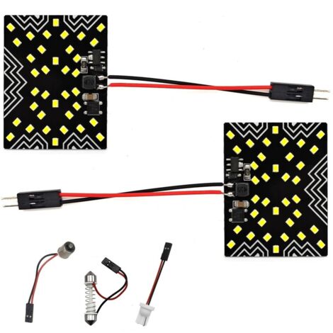 2 uds Panel 36 LED 12V W5W, T10, C10W, SV8.5, BA9S, T4W CANBUS 1100lm blanco fuerte