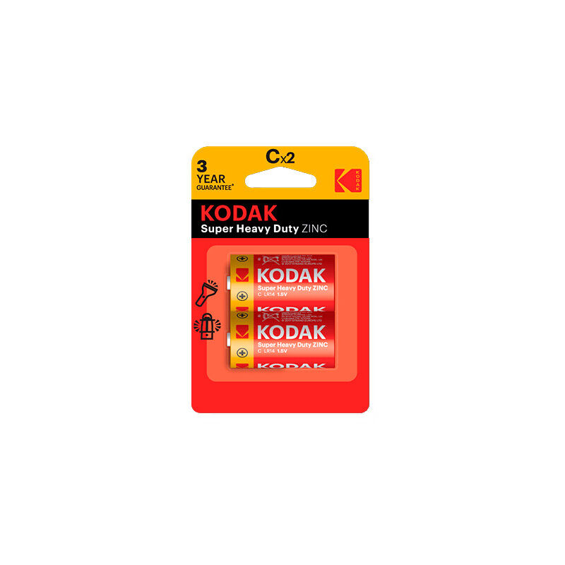

2 uds. pilas Super Heavy Duty Zinc Salinas 1,5V R14 C (Blíster) - Kodak