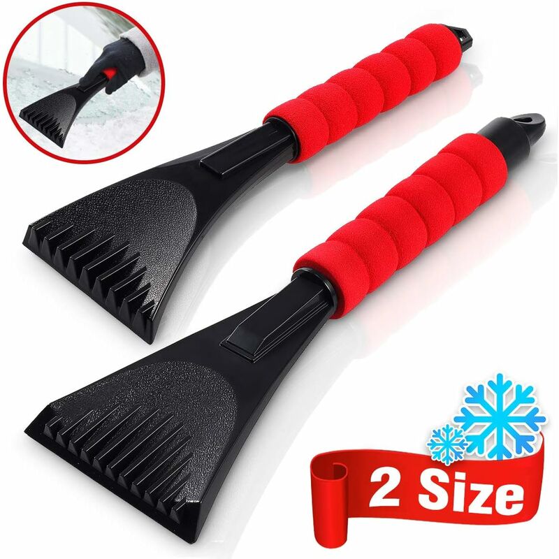 

Abcrital - 2 uds raspador de parabrisas de coche, raspador antihielo de parabrisas, empujador de nieve con funda de espuma para coches, camiones, SUV,