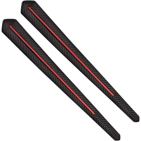 2 uds tiras protectoras de parachoques de coche, pegatina Universal para coche, protección de parachoques delantero, tira anticolisión de borde trasero, tira decorativa para borde de labios(Rojo）