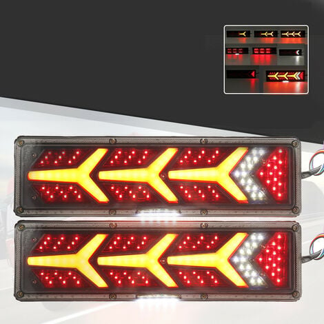 Luces de remolque de 4 pulgadas, kit de 12 luces LED redondas para  remolque, montaje en brida, lente roja, luces de freno y freno para  remolque