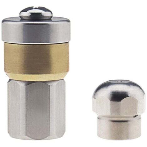 2 ugelli G1/8 per getto fognario, adatti per idropulitrice, scarico per pulizia a getto (1 anteriore, 3 posteriori e 3 posteriori regolabili)