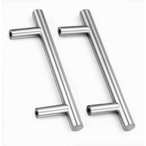 2 Unités En argent acier inoxydable Boutons De Porte Tirer La Poignée De Meubles avec Vis pour Tiroir Meuble Cuisine Cuisine Home Decorating, Trou à Trou Centre Distance 128 mm