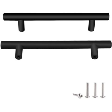 2 Unités En Noir acier inoxydable Boutons De Porte Tirer La Poignée De Meubles avec Vis pour Tiroir Meuble Cuisine Cuisine Home Decorating, Trou à Trou Centre Distance 160 mm