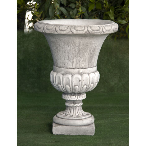 Vase Pot Décoration Jardinière en Pierre de Rivière Naturelle Ovale 50cm