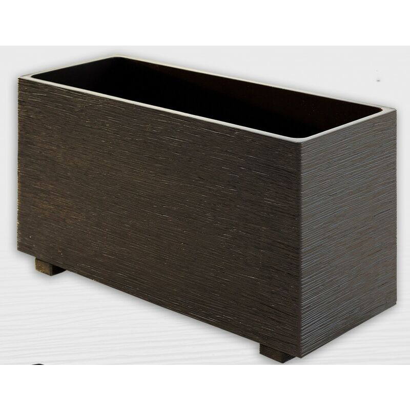 2 unités Jardinière en pierre reconstituée RUGUEUSE INDICO 80x30x45cm. Pour l'extérieur. Wengue