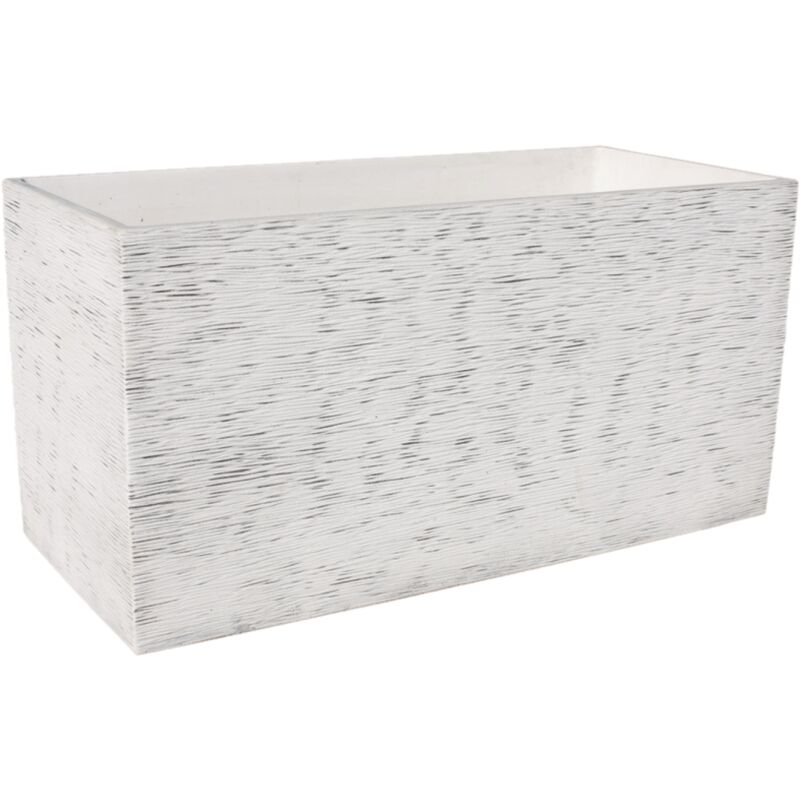 2 unités Jardinière en pierre reconstituée rugueuse indico 80x25x71cm. Pour l'extérieur. Gris