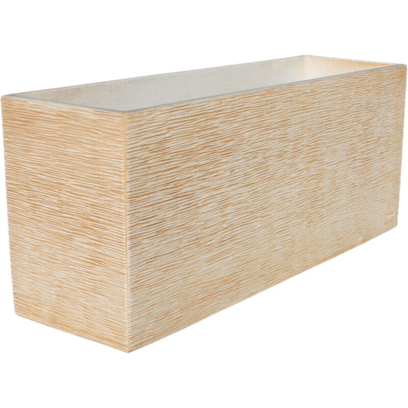 2 unités Jardinière en pierre reconstituée rugueuse indico 80x25x71cm. Pour l'extérieur. Ocre