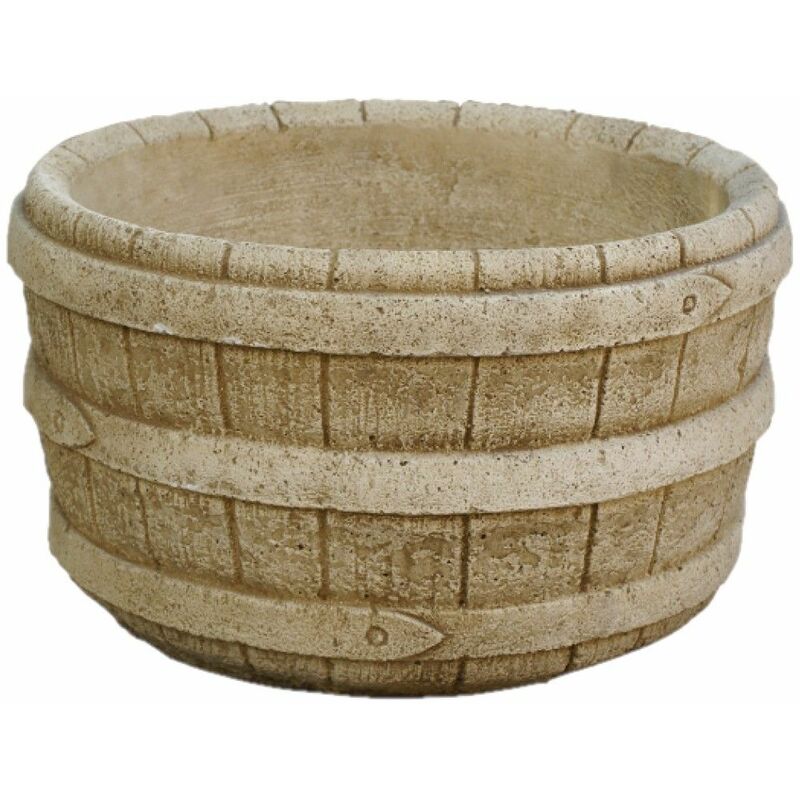 2 unités Jardinière rectangulaire rustique en pierre reconstituée 47x47x29cm.