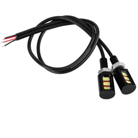 2 universelle 12V-Kennzeichenleuchten für Autos und Motorräder mit Schrauben und weißen LEDs
