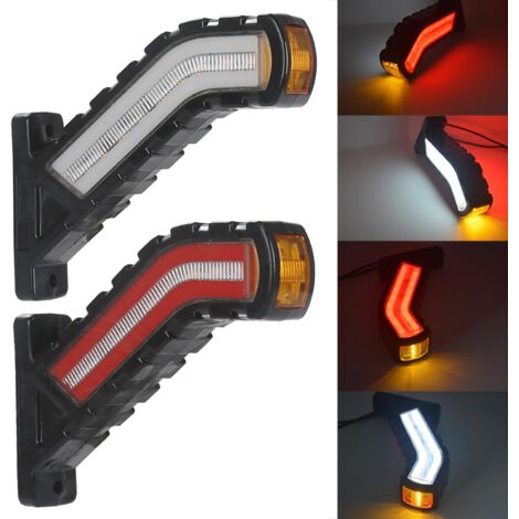 2 universelle LED-Seitenmarkierungsleuchten, 12/24 V, kompatibel mit Pkw, SUVs, Transportern, Lkw, Wohnmobilen, Bussen, Booten und Anhängern.