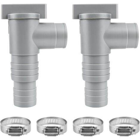 2 válvulas de cierre de piscina de 32 mm, válvula de mantenimiento de piscina con 4 abrazaderas de manguera, accesorios de mantenimiento para piscinas elevadas