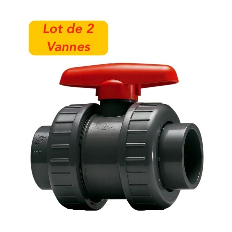 Le Poisson Qui Jardine - 2 Vannes à Billes 75 mm pour bassins de jardin et irrigation