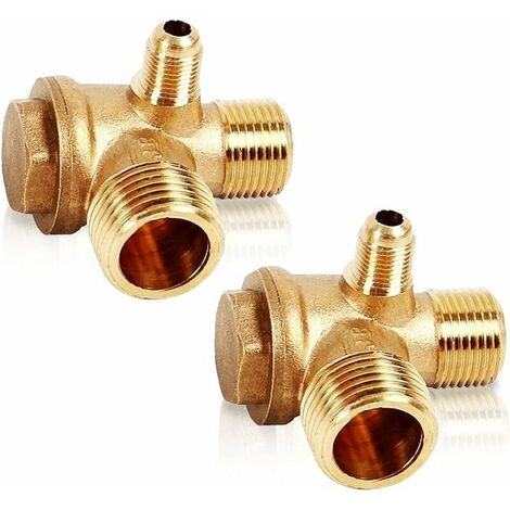 2 vannes anti-retour 3 voies avec filetage extérieur (20 × 16 × 10 mm) 3 voies en laiton Valve de surpression Compresseur