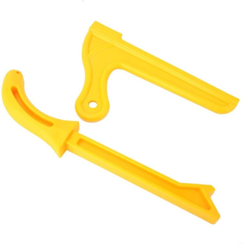 2 varillas de seguridad de plástico amarillo para sierra de madera y bloque de empuje: herramientas prácticas para carpintería, corte y protección