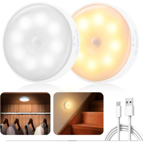 Réglette LED Rechargeable USB 40cm IP40 avec Détecteur de mouvement