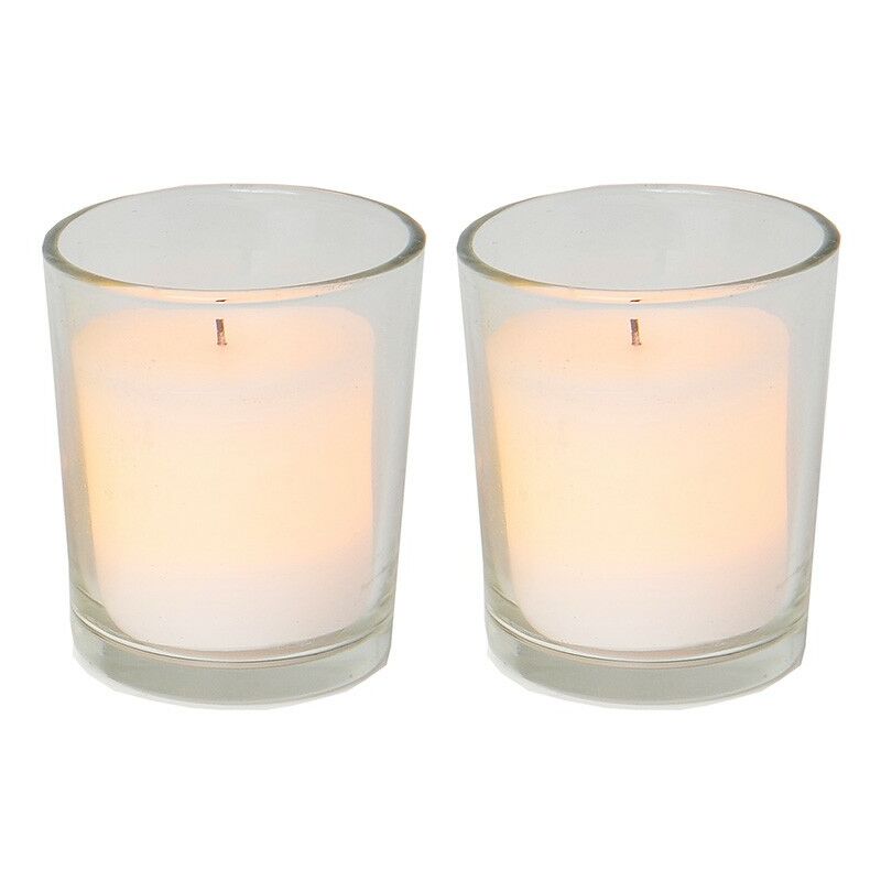 

2 velas de cera blanca LED