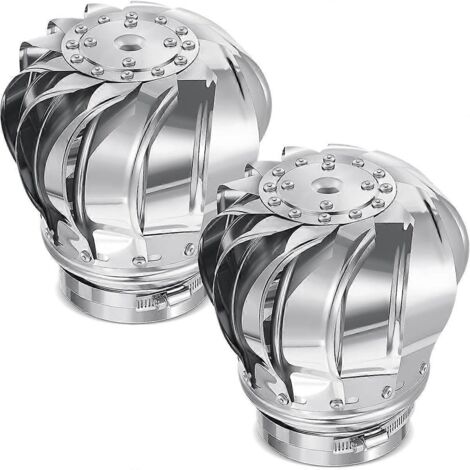 2 ventilateurs de toit non motorisés de 110 mm, type éolienne, pour combles