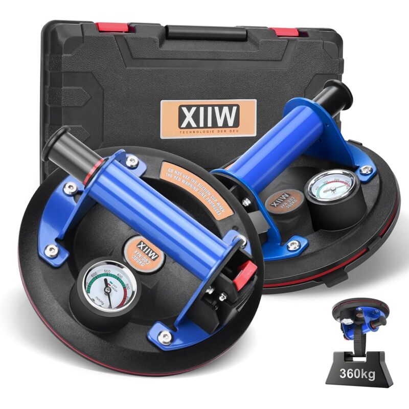 2 ventouses pour le transport de matériaux métalliques avec baramètre