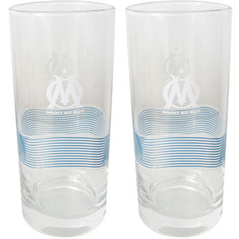 2 verres à eau Olympique de Marseille