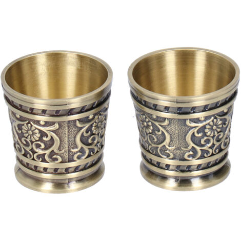 2 Verres à Vin Rétro avec Motif en Relief, Décoration Élégante pour Maison (Couleur Bronze)